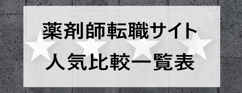 薬剤師転職サイトおすすめ人気比較一覧表